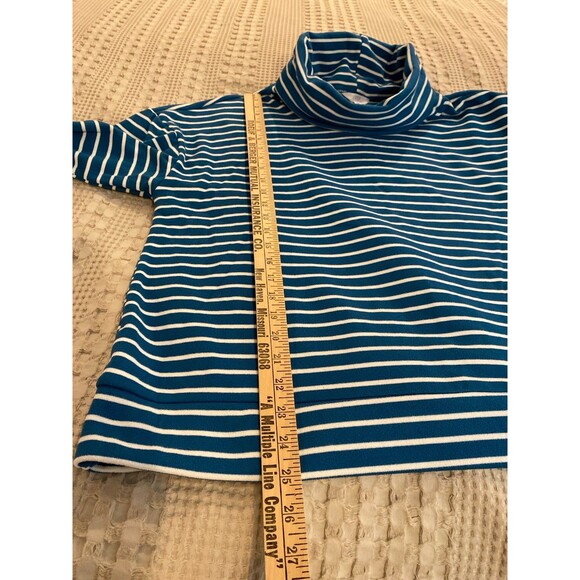 Time and Tru Velour Top Size XXL (20) Cowl Neck Turquoise Green White Stripes - Picture 11 of 11